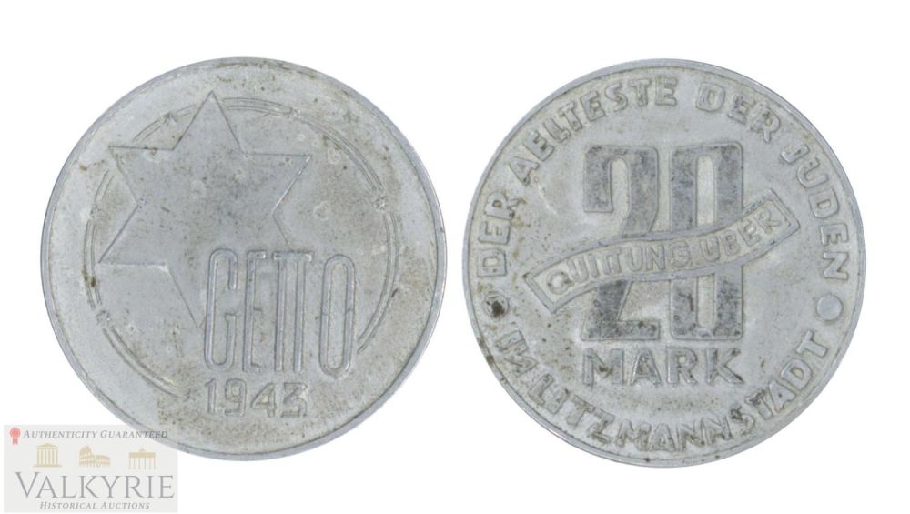 Lot 239: Very Rare Litzmannstadt Ghetto Jewish Currency 10 Mark 1943 - Not Guaranteed 100% Originality