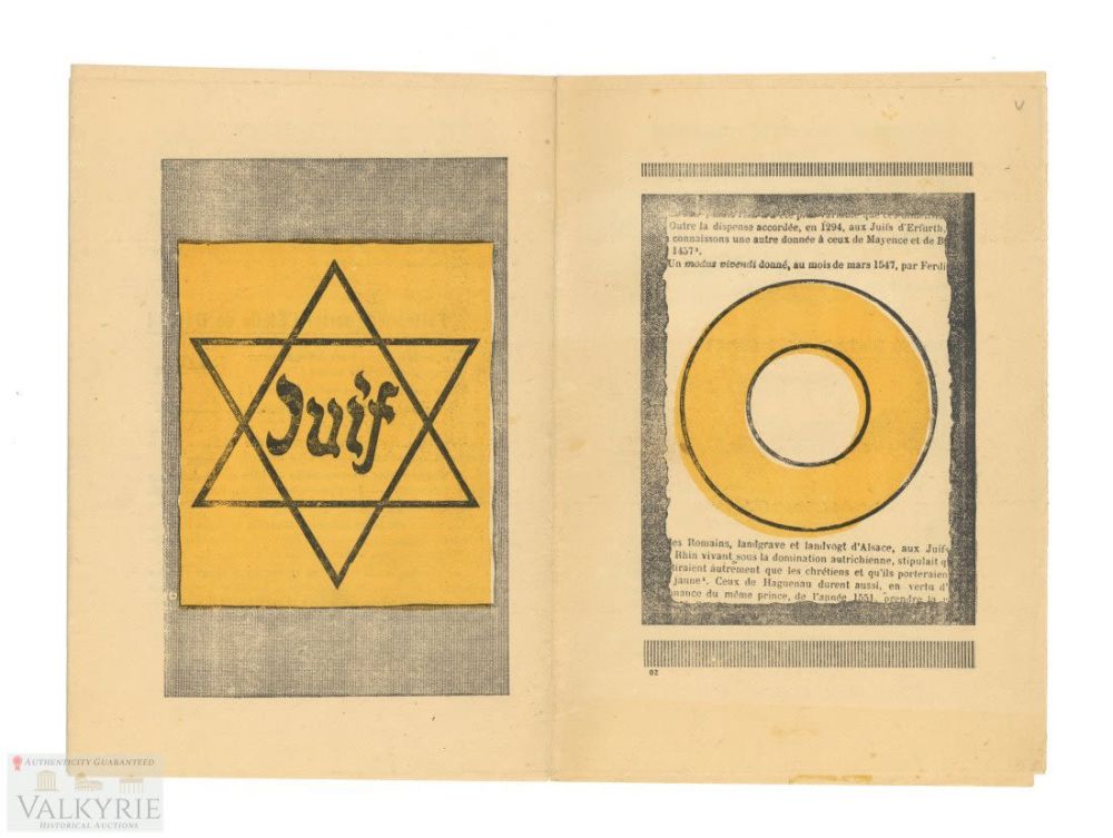 Lot 245: French Anti-Semitic Propaganda Cover Showing JUIF Star