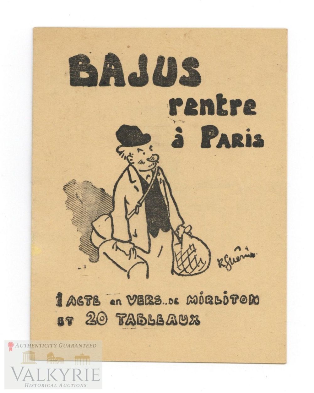 Lot 269: French Anti-Semitic Propaganda Cartoon Type Leaflet