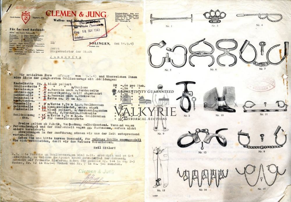Lot 273: Handcuffs - Prisoners of War - Stalag XXI B Szubin