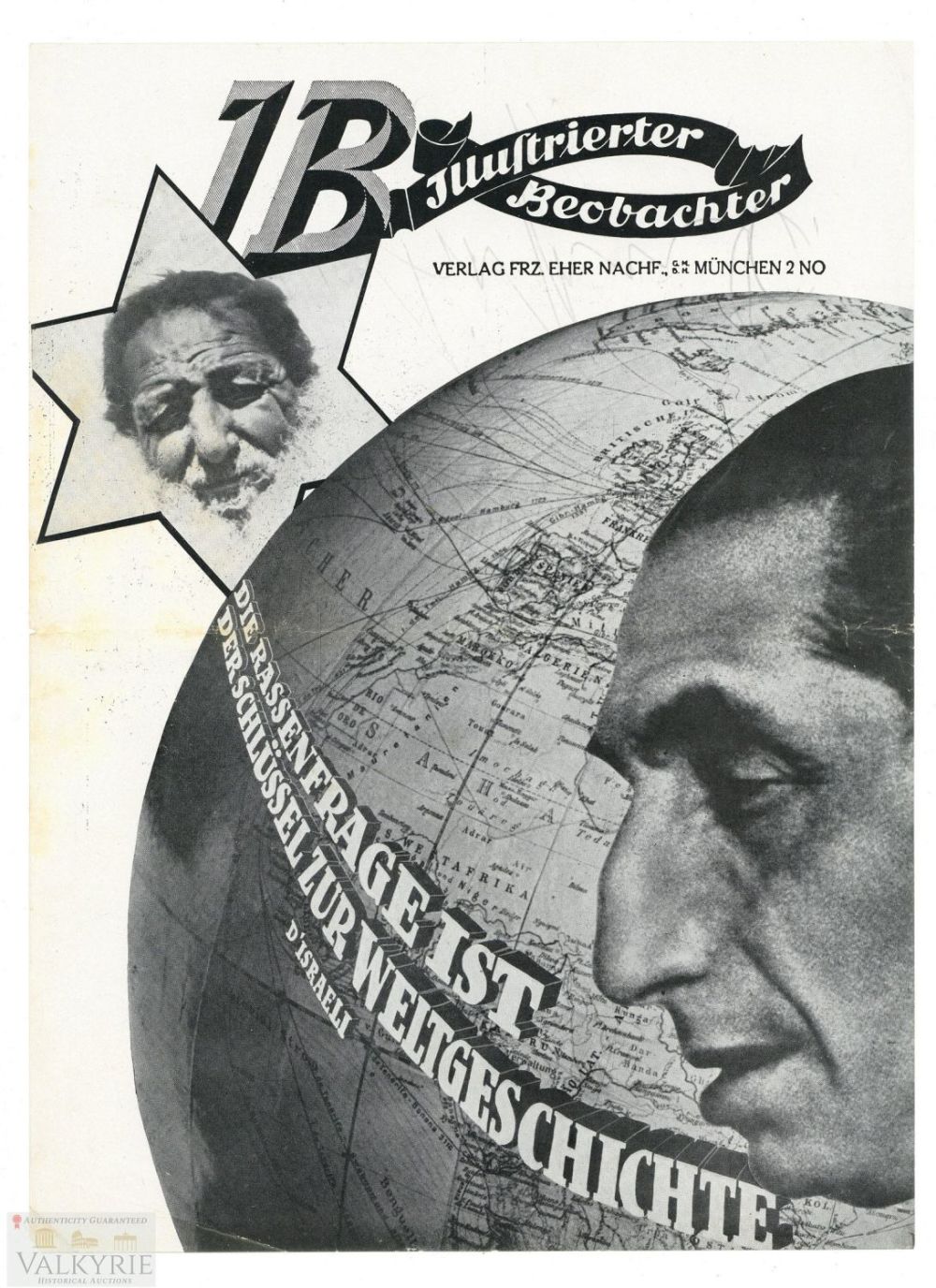 Lot 285: Ilustrierter Beobachter Propaganda Leaflet "The Racial Question is the Key to the World History"