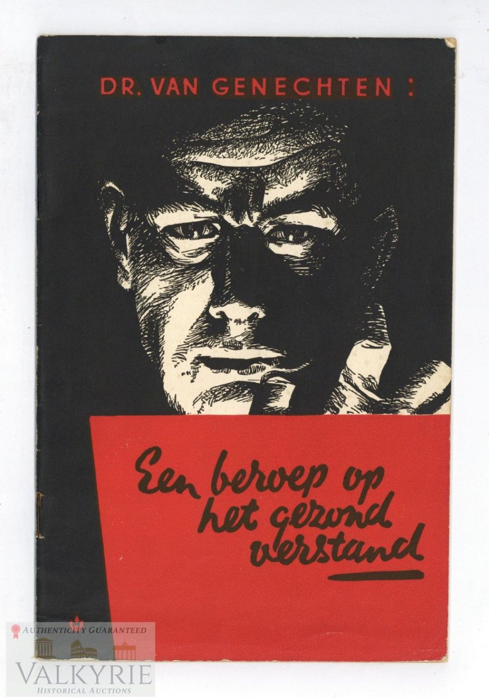 Lot 289: Dutch Booklet "Appeal to Common Sense" by R. van Genechten & Anti-Jewish Invitation 1944