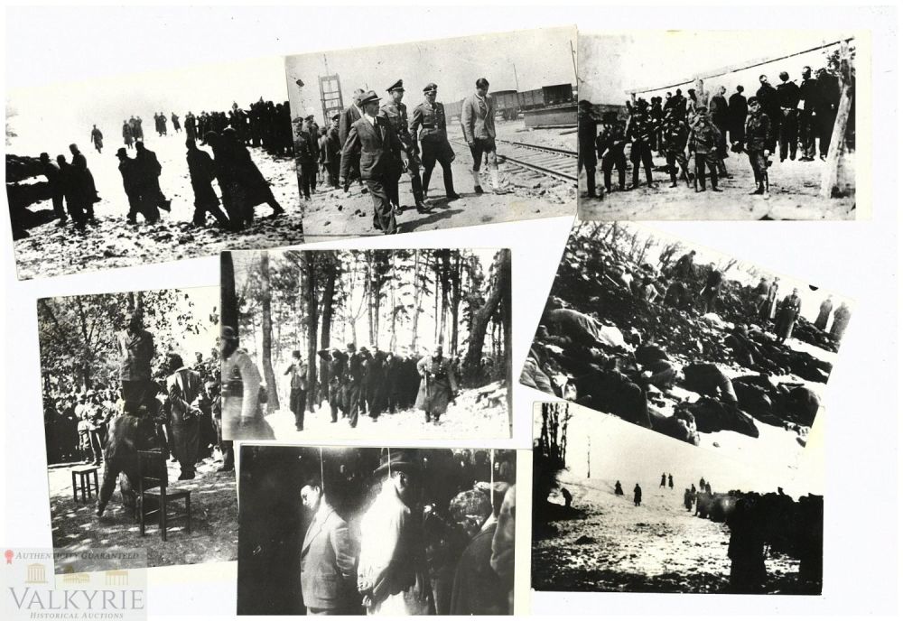 Lot 352: Set of 8 Gruesome Photos Showing Executions in Bochnia or Auschwitz in Poland