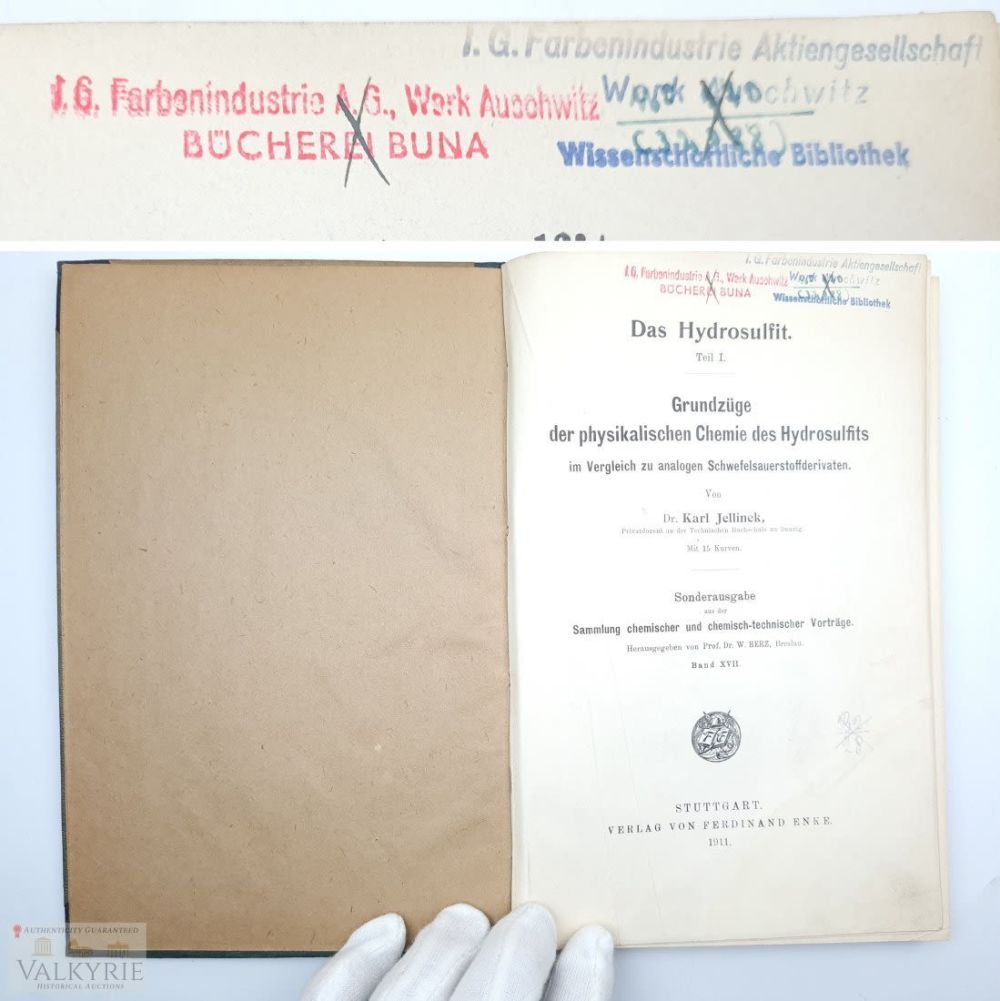 Lot 363: Auschwitz III IG Farben Library Book !