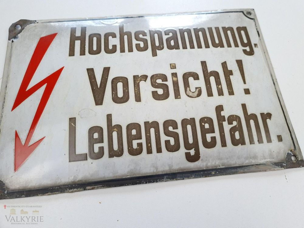 Lot 367: Metal Sign from Electric Fence - KL Gross Rosen