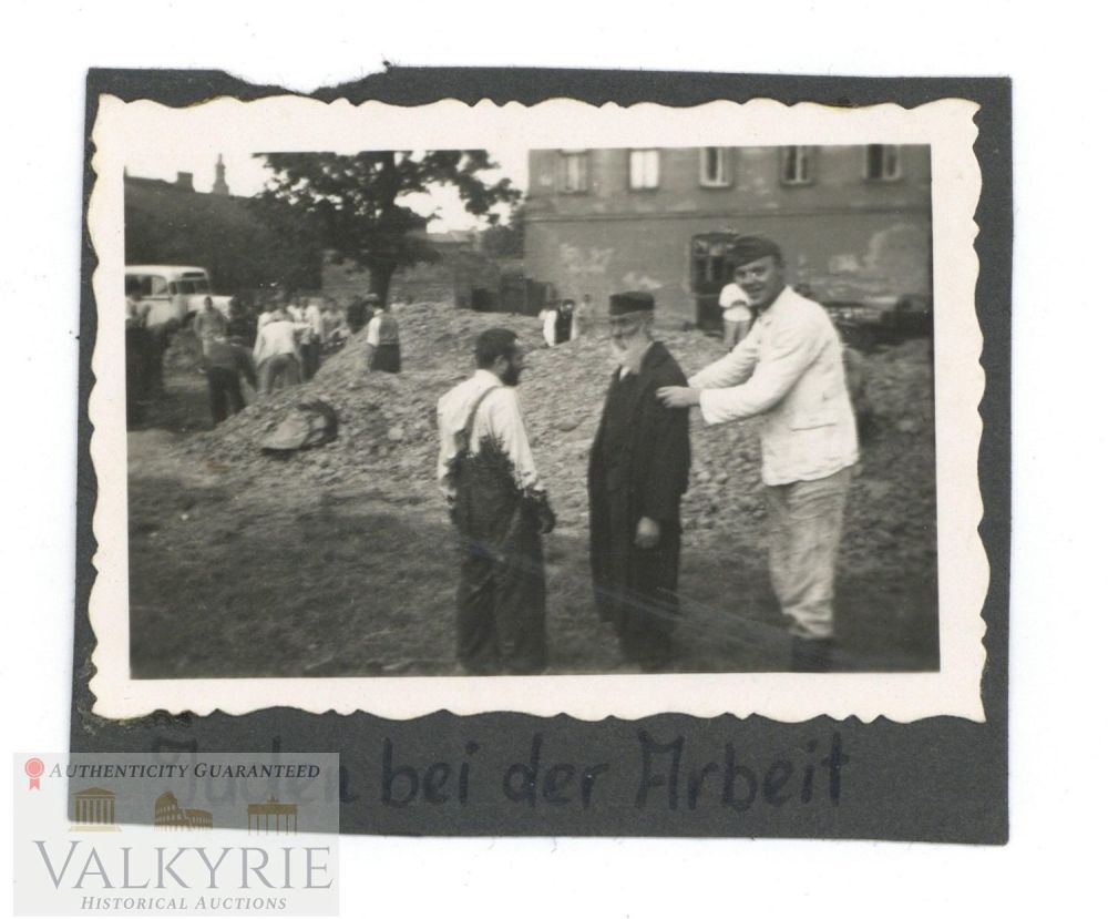 Lot 369: Photo of Polish Elderly Jews Forced to Work by German Soldiers While These Mock Them