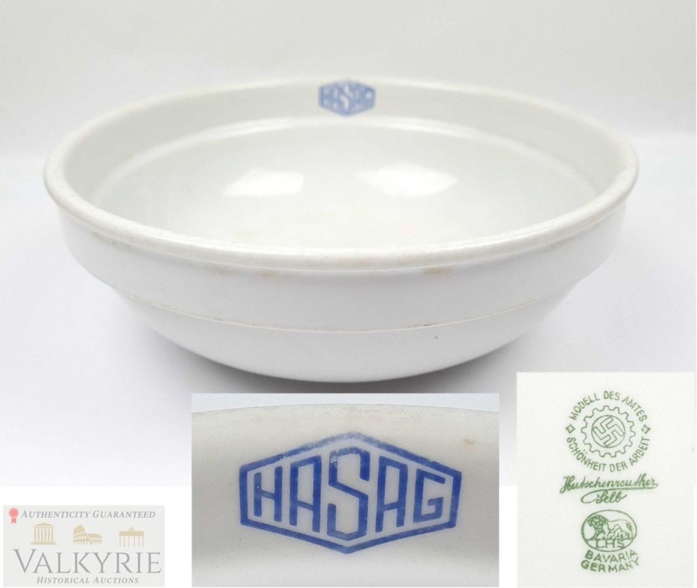 Lot 370: HASAG Metal Goods Manufacturer Marked Porcelain Bowl