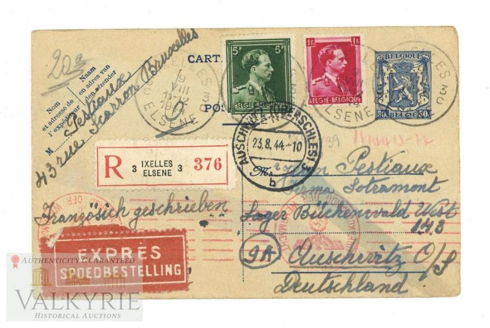 Lot 390: Auschwitz - Buchenwald Forced Labor Camp 1944
