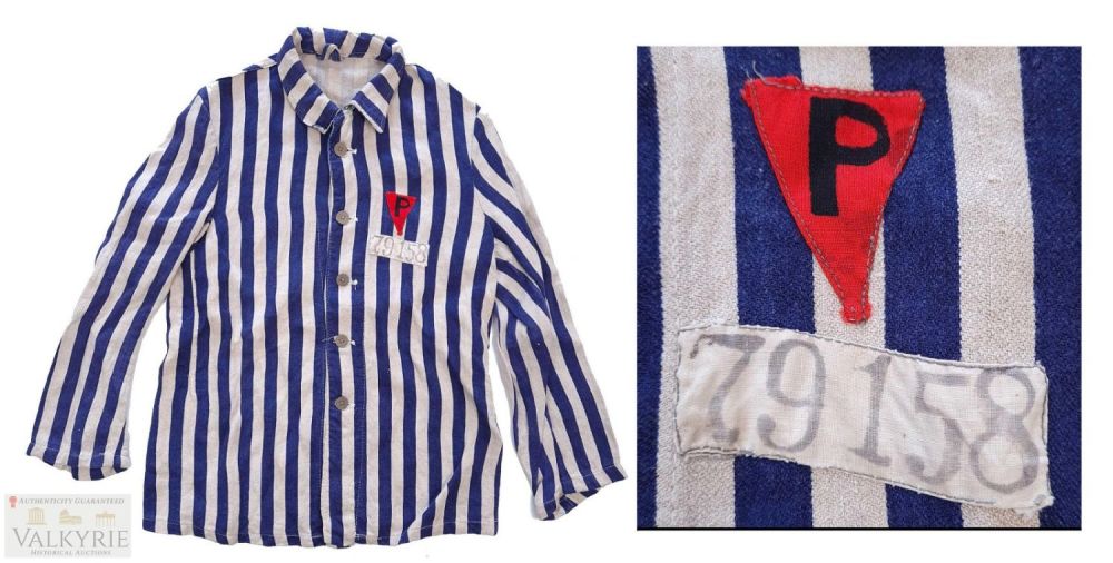 Lot 420: Ultra Scarce Named Original Inmate Jacket of a Polish Political Prisoner With Number 79158