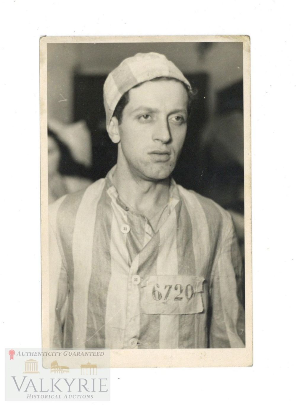 Lot 430: Photo Depicting Probably a Movie Frame With a Concentration Camp Prisoner