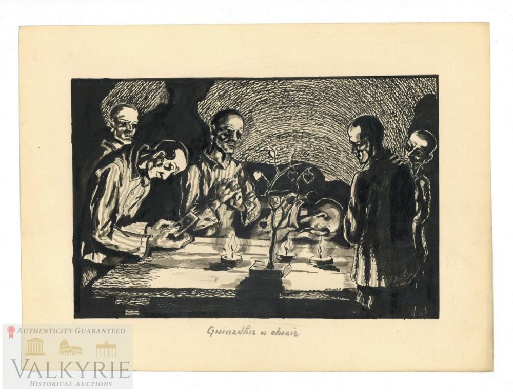 Lot 452: KL Buchenwald - Drawing by Polish Artist Pawel Holewik