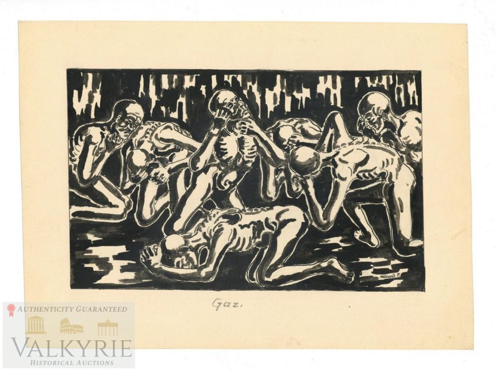 Lot 453: KL Buchenwald - Drawing by Polish Artist Pawel Holewik