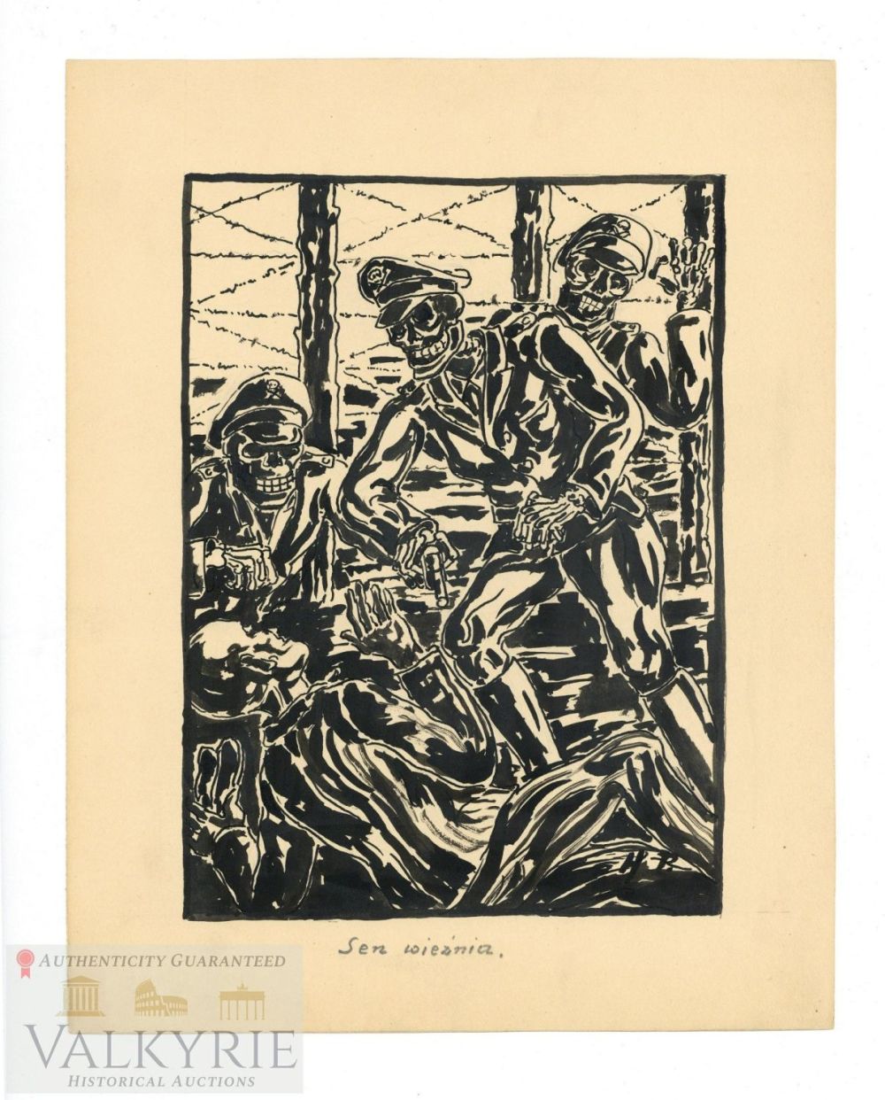 Lot 455: KL Buchenwald - Drawing by Polish Artist Pawel Holewik