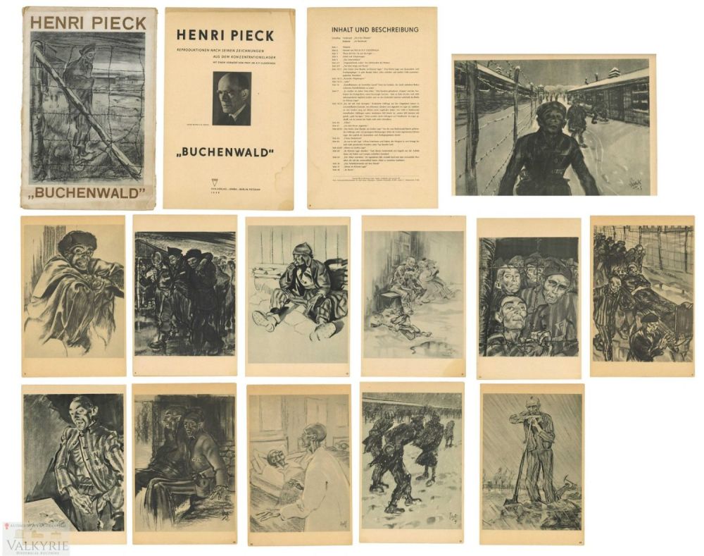 Lot 460: Henri Pieck Artist's "Buchenwald" Book That Compiles His Camp Related Drawings 1949