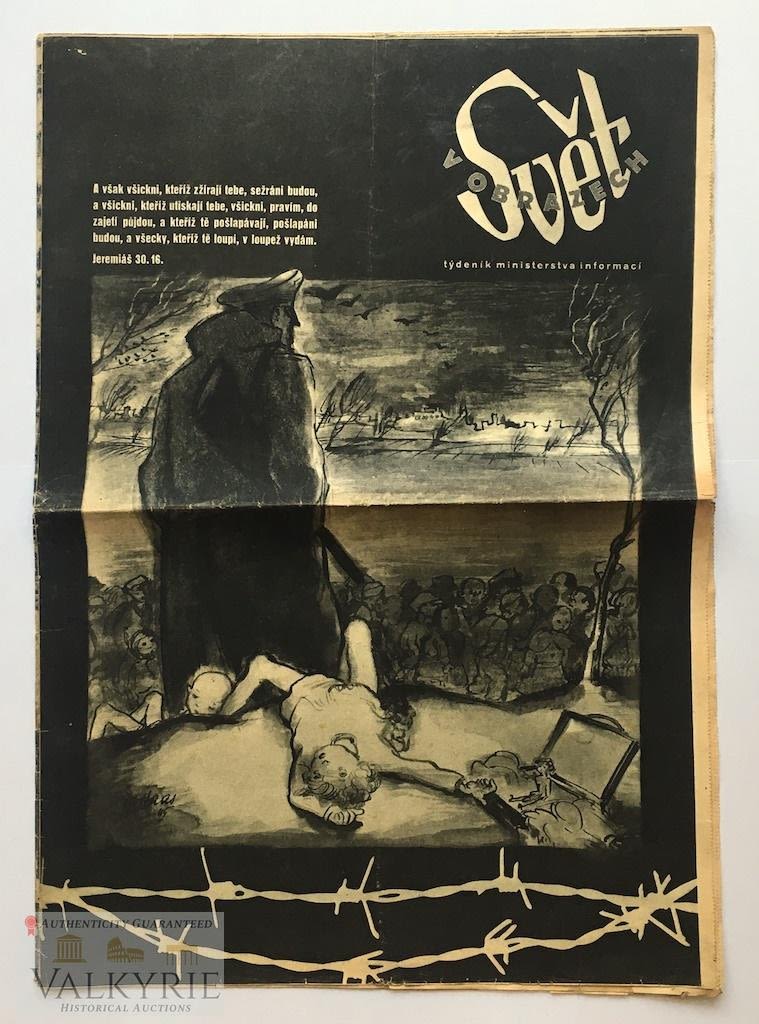 Lot 464: Czech Magazine "The World in Pictures" Gruesome Photos from Holocaust and Executions of Citizens