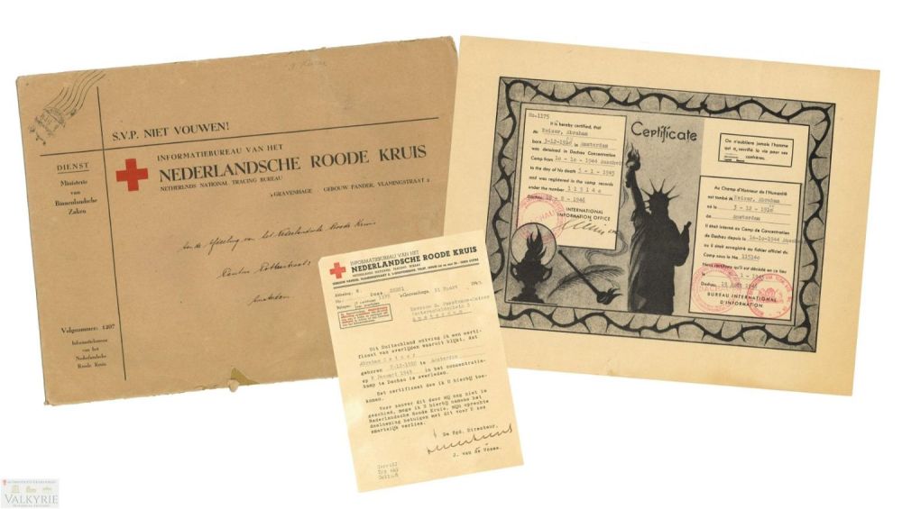 Lot 476: Researched Set of Documents of a Dutch Jew Killed in KL Dachau Along With Whole Family