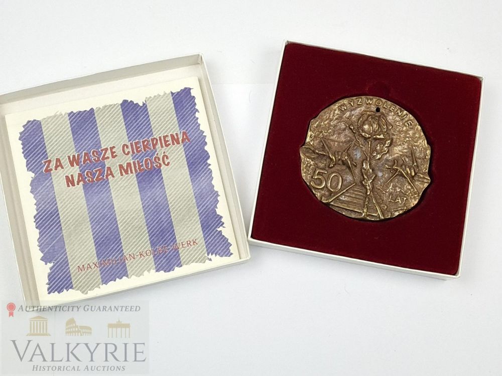 Lot 478: Rare 50 Years Anniversary of Liberation Commemorative Medallion Maximilian-Kolbe-Werk