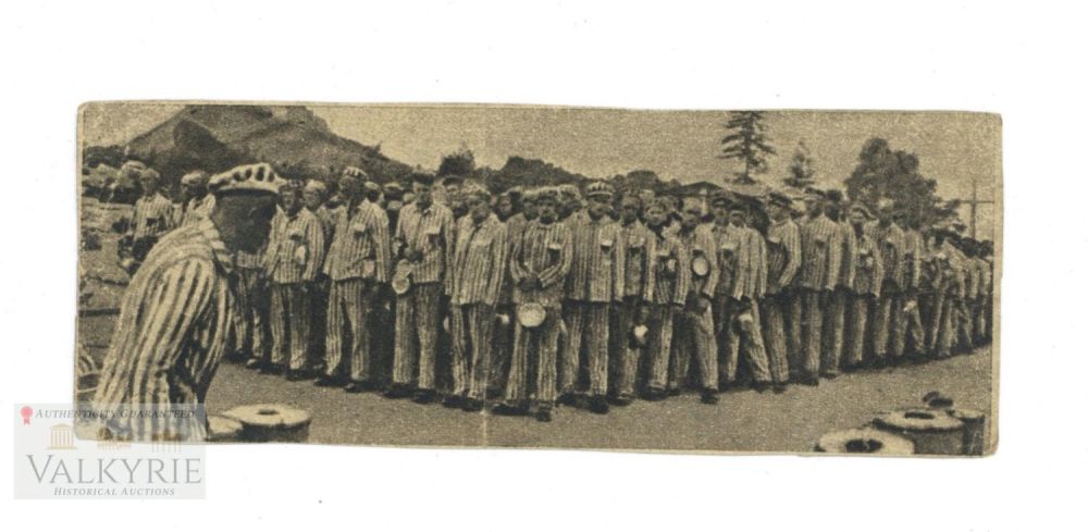 Lot 489: Printed Photo Maybe Taken from Book With Camp Pisoners Awaiting Meal