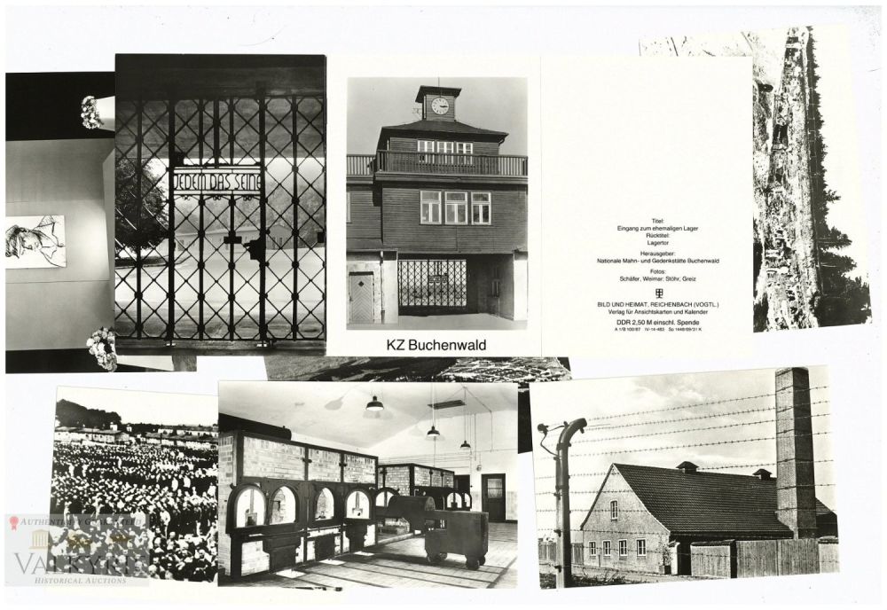 Lot 492: 7 Commemorative Postcards from KL Buchenwald Memorial Museum