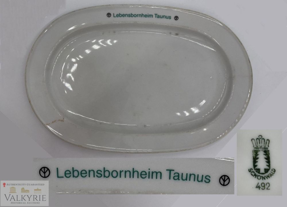 Lot 500: Very Rare Big Pocelain Plate of the Lebensbornheim Taunus