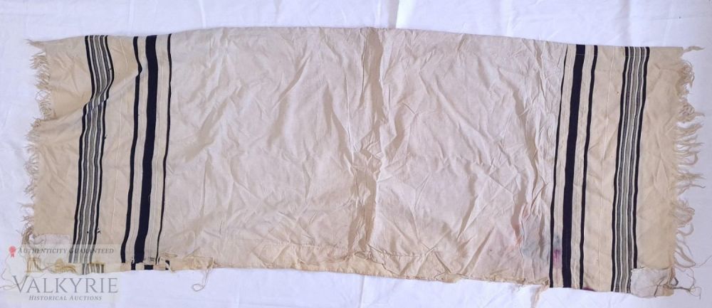 Lot 526: Very Rare Jewish Tallit for Praying of Former Rabbi of Poland Zew Wawa Morejno