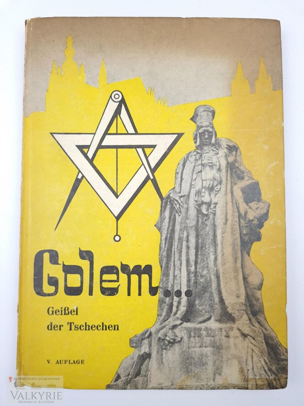 Lot 533: Anti-Freemasonry Book in Cezch "Golem - Metla ÄŒechÅ¯" by Walter Jacobi 1943