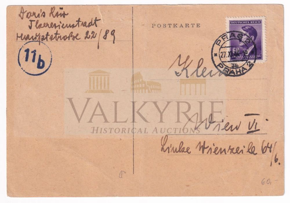 Lot 783: Ghetto Theresienstadt postcard with thanks for package