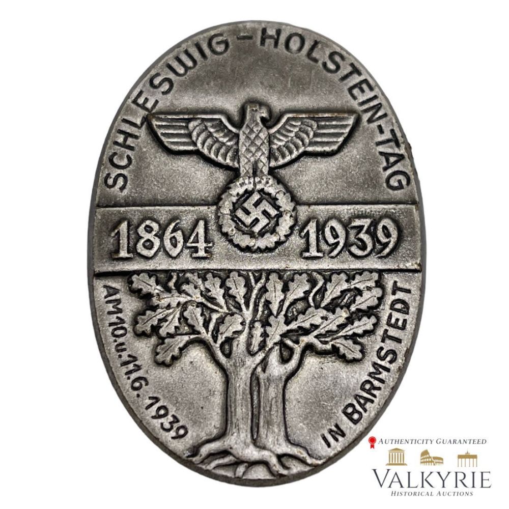 Lot 314: Rare Nazi Badge "Schleswig - Holstein - Tag . Am 10.u.11.0.1939 Barmstedt 1939"