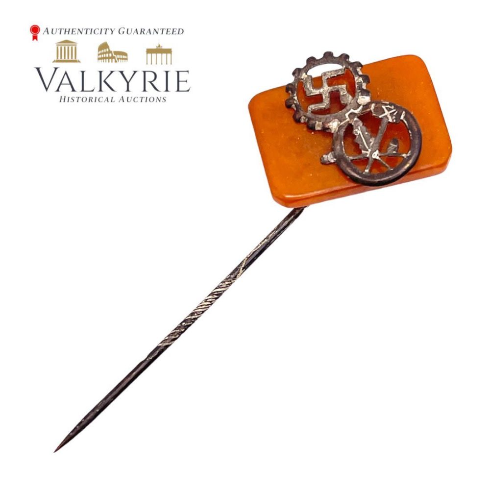 Lot 316: German DAF Lapel Stick Pin Amber