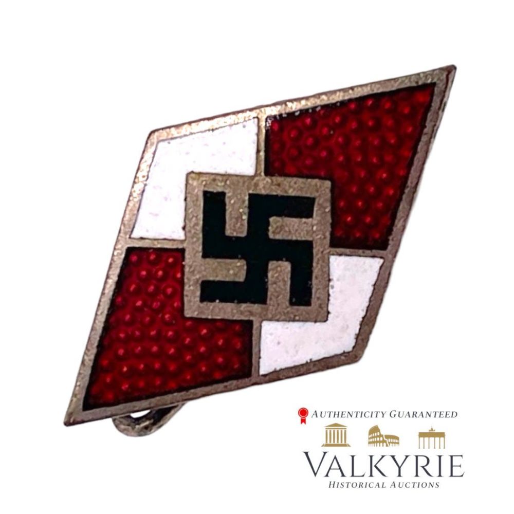Lot 317: Hitler Youth HJ Jugend Enameled Badge RZM M1/148