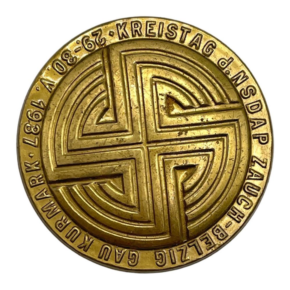 Lot 327: Rare Nazi Badge "â€˜Kreistag der.NSDAP Zauch Belzig Gau Kurmark 1937"