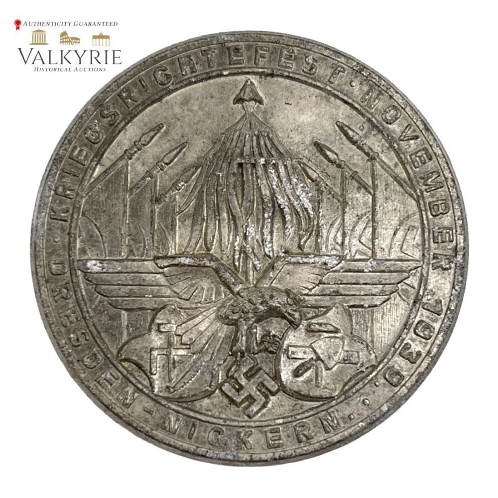 Lot 331: Rare Nazi German Badge "Kriegrichtfest November 1939 Dresden Nickern"