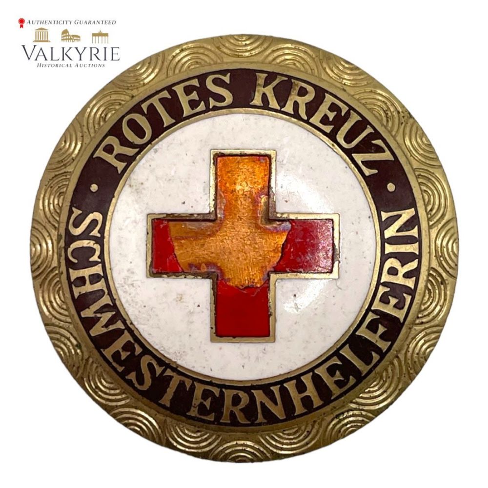 Lot 341: DRK  Red Cross nurse in DRK badge Rare 2WW Germany