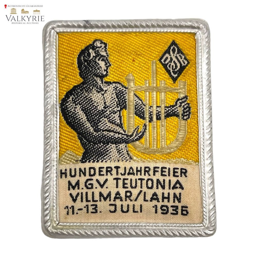 Lot 361: German Badge "Hundertjahrfeier M.G.V. Teutonia Villmar/Lahn 11-13. Juli 1936".