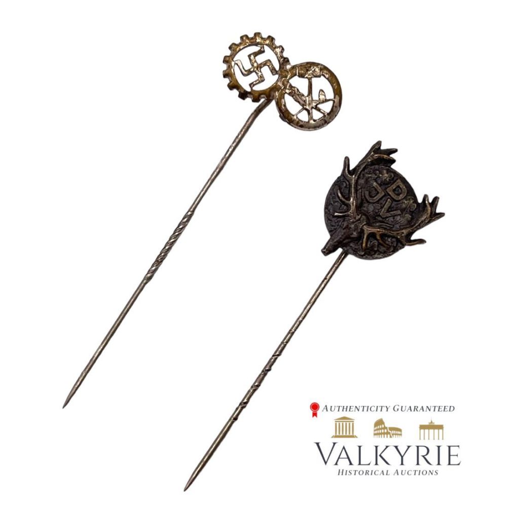 Lot 388: Stick pin set - Deutsche Jager Verein and DAF â€œDAOV”