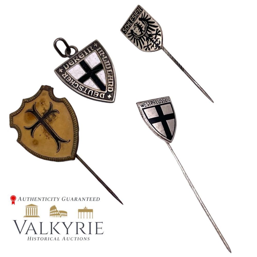 Lot 394: Set of pins - Westpreussen, Schlesien , Deutscher Verein in Livland - Freikorps