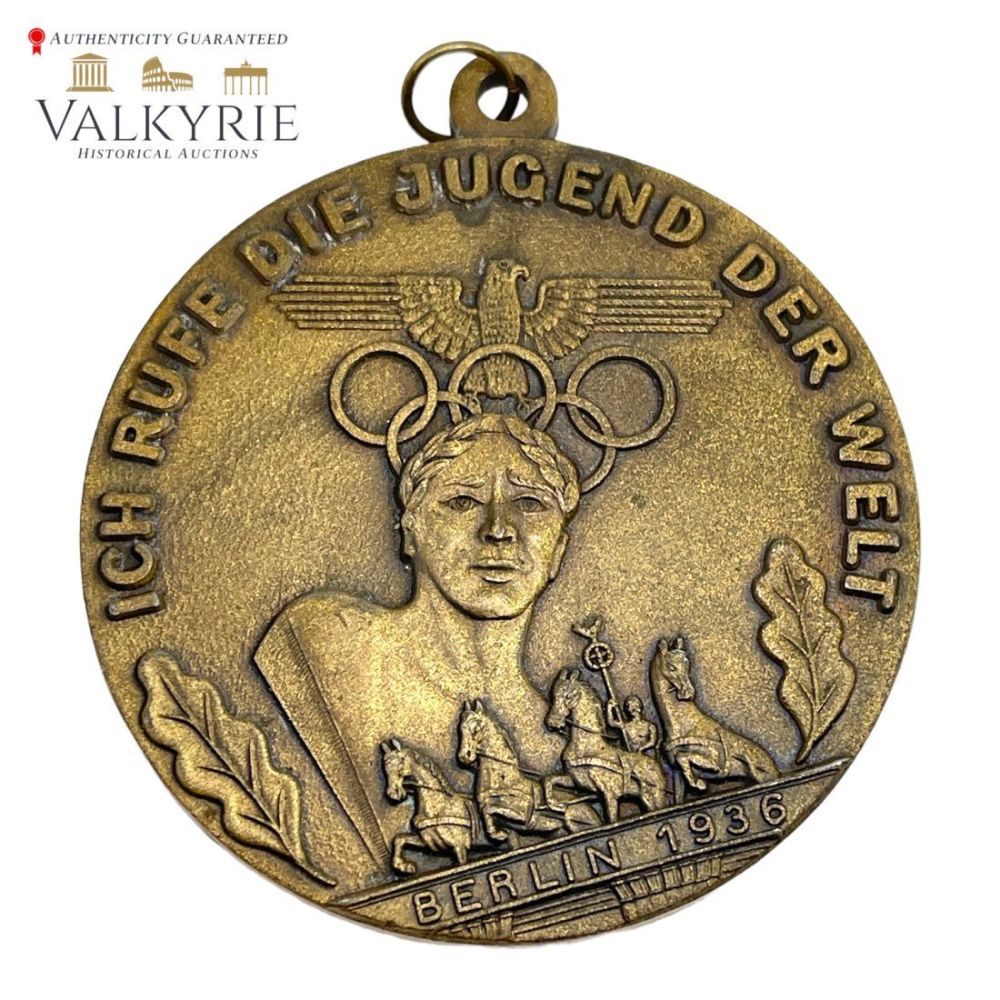 Lot 398: Medal from the XI Olympiad was Awarded at the Olympic Games in Berlin, Germany in 1936