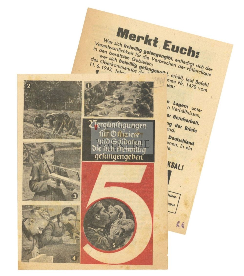 Lot 472: Red Army Propaganda Leaflet to Encourage German Soldiers to Surrender