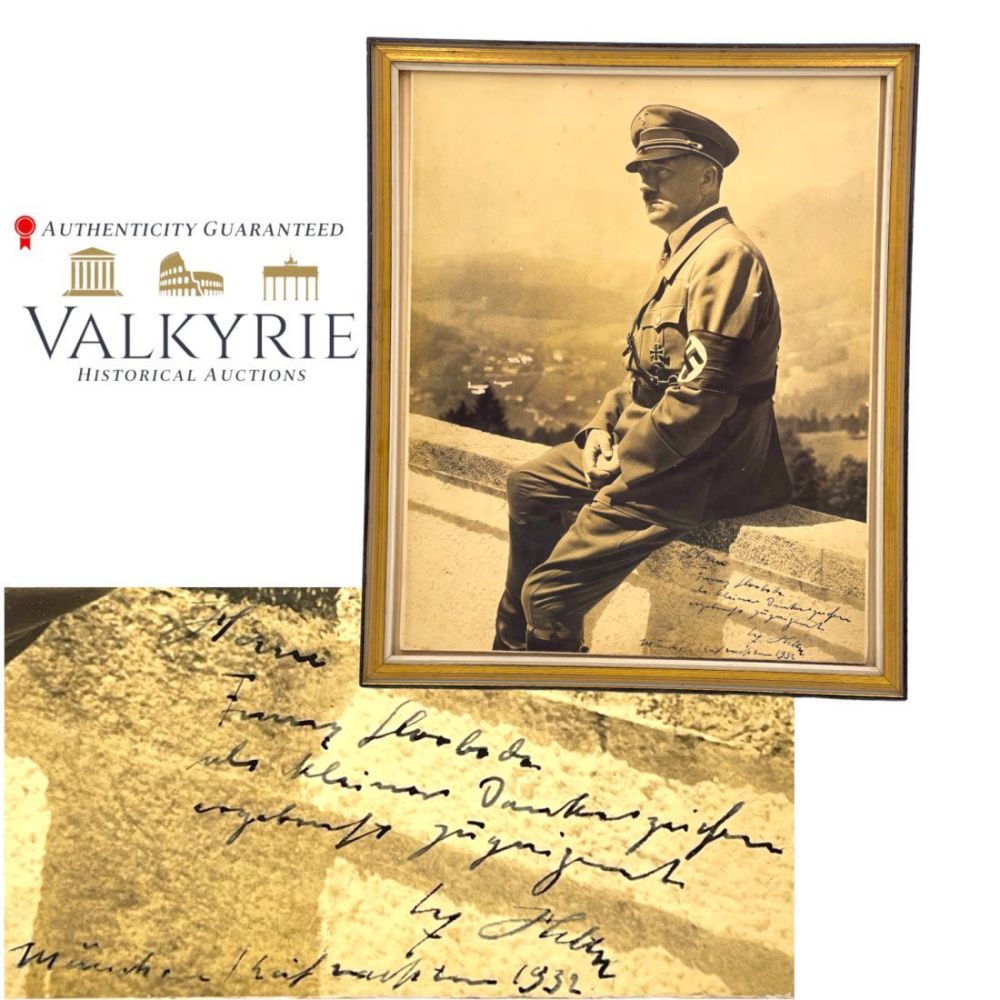 Lot 505: Adolf Hitler Signed and Dedicated Portrait Photograph