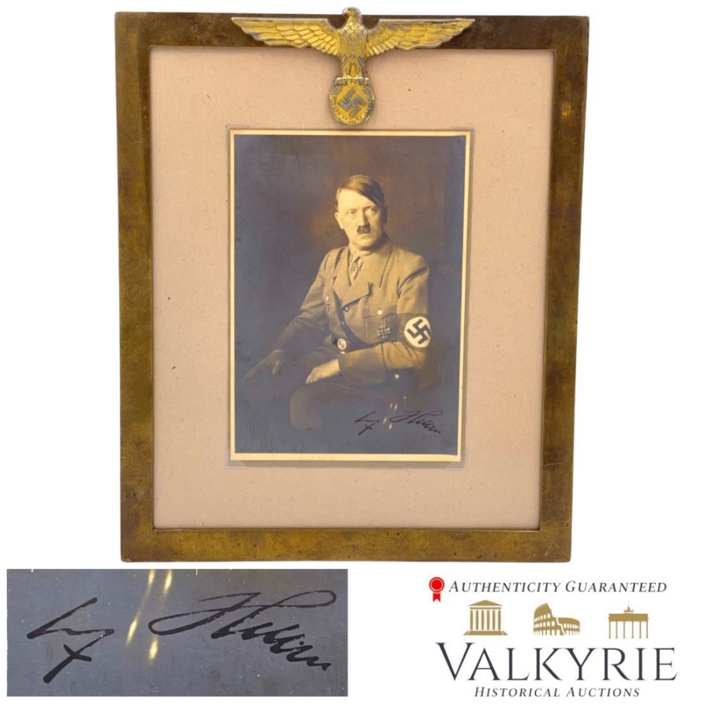 Lot 506: Adolf Hitler Signed Photograph in Original Nazi Frame