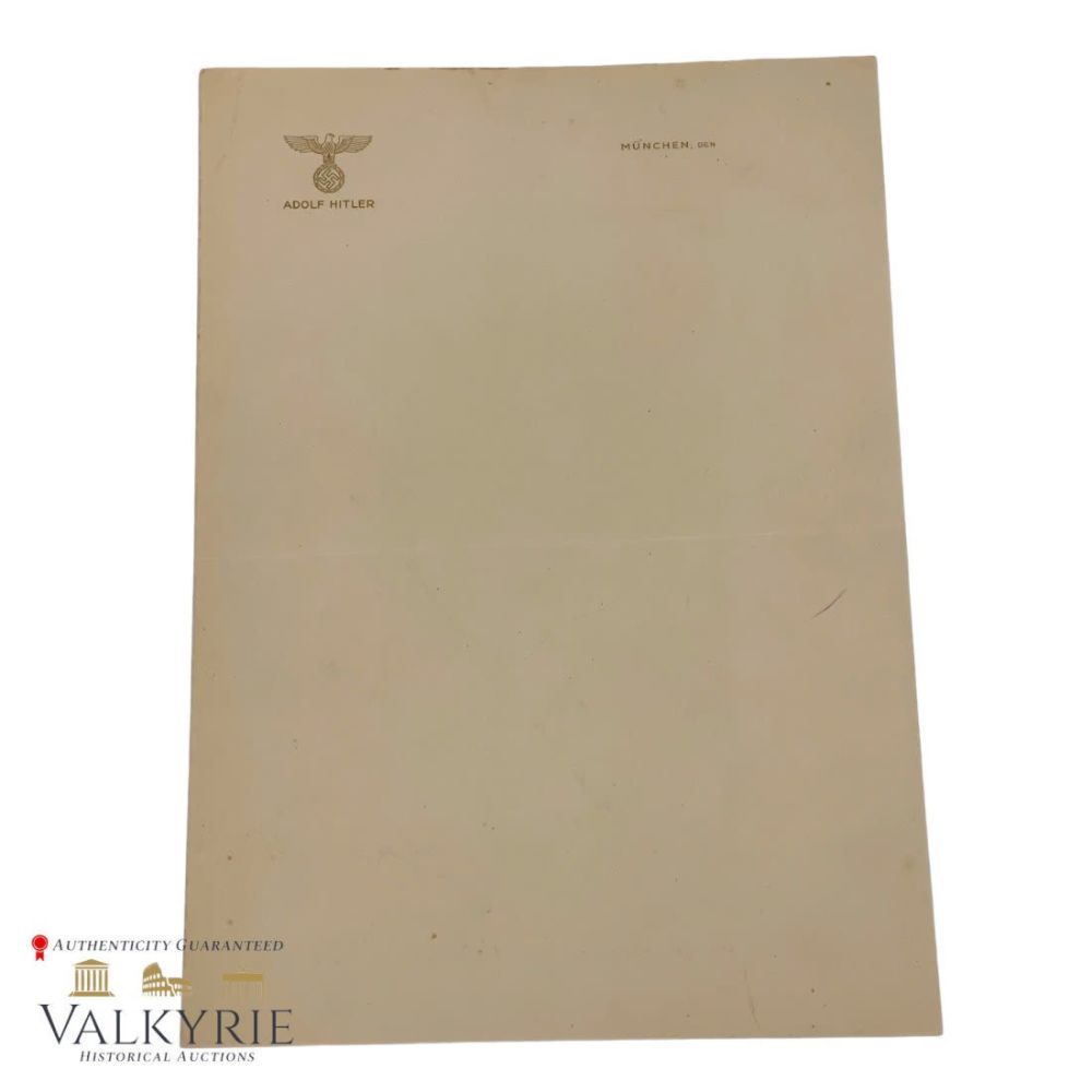 Lot 517: Adolf Hilter Personal Stationary