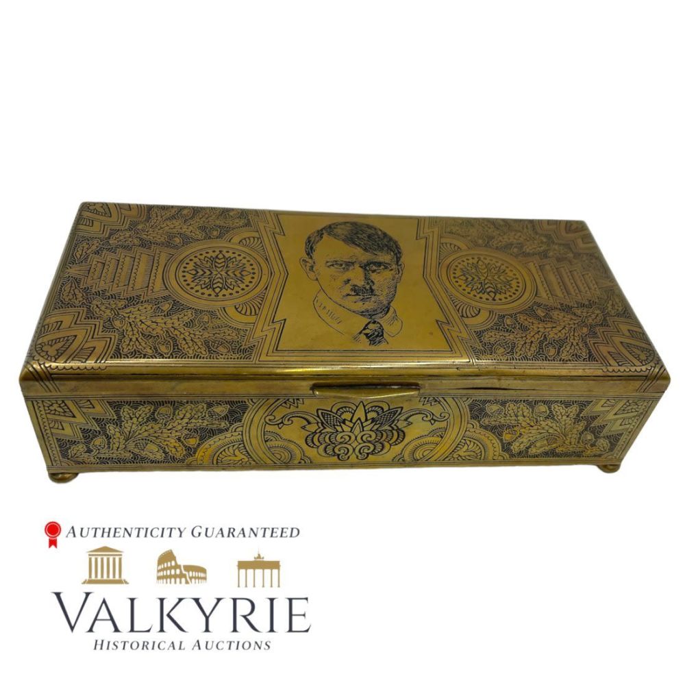 Lot 555: Adolf Hilter Brass Tobacco Box