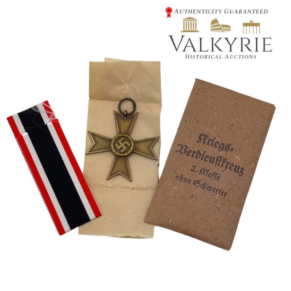 Lot 573: Unissued Nazi War Merit Cross without Swords in Factory Packaging