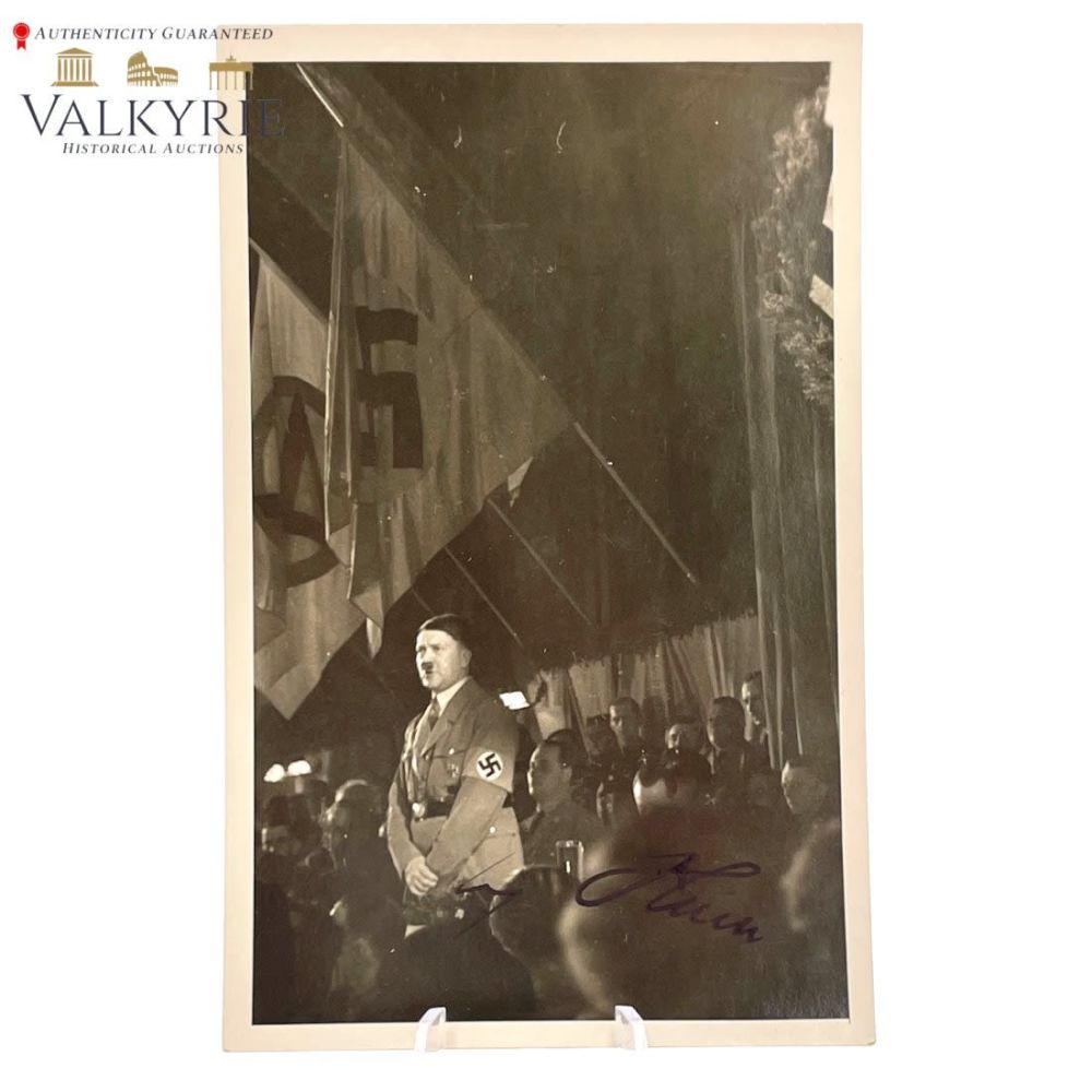 Lot 587: Adolf Hitler Signed Postcard Photo