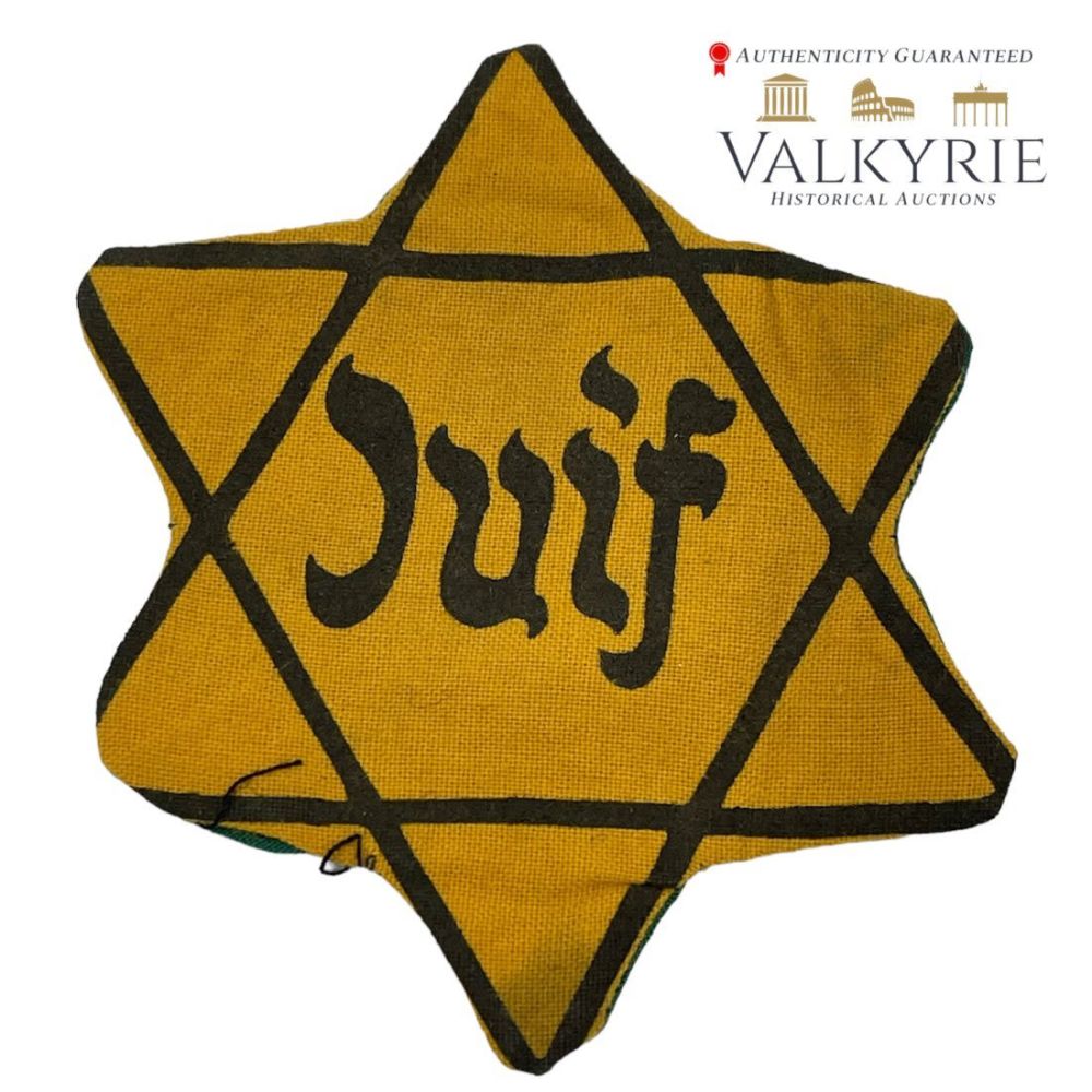 Lot 598: Ultra Rare French JUIF Star of David Badge