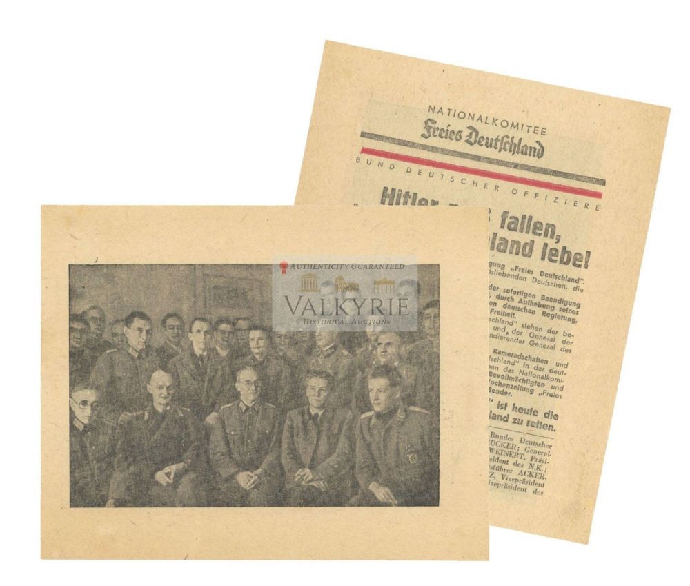 Lot 623: Russian War Propaganda Leaflet of the League of German Officers - "The Facts Punish OKW Lies"