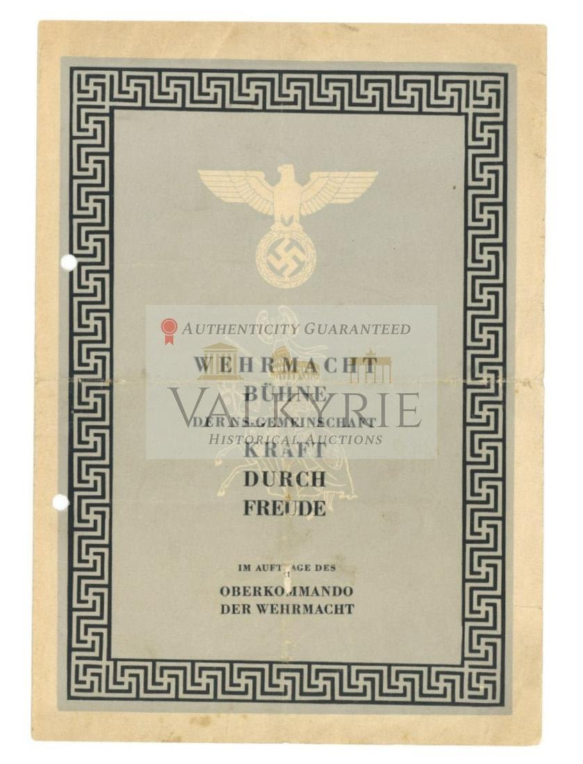 Lot 631: Kraft Durch Freude Commemorative Fest Pamphlet for 100. Anniversay of Edvard Grieg