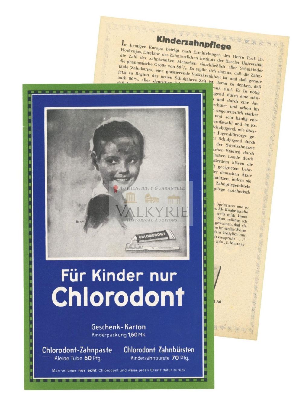 Lot 642: Gift Card for the Nazi Period Programme for the Children Teeth Care Campaign - Toothpaste