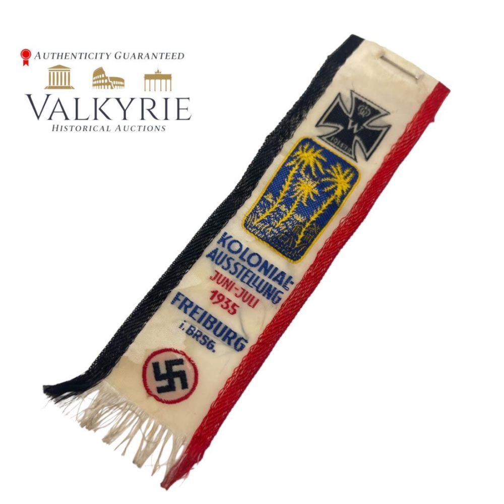 Lot 670: Commemorative Silk Ribbon "Colonial Exhibition June-July Freiburg 1935"