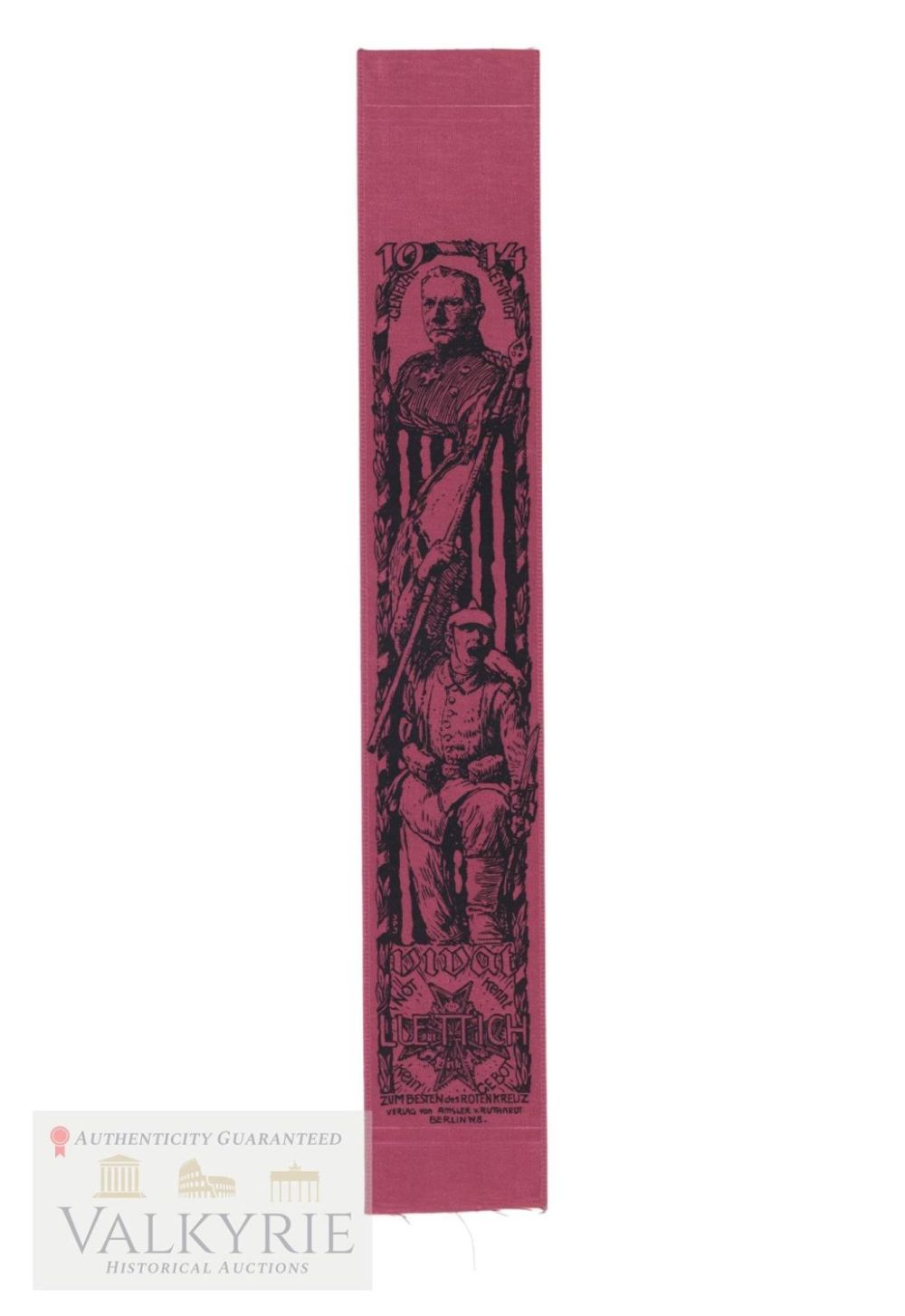 Lot 675: Vivat German Patriotic Ribbon 1914 WW1 - Llettich